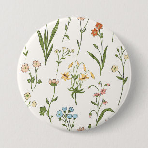 Botanische Blüte - Elegante Blumen Button