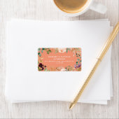 Botanische Blüte und Blattwerk Adressaufkleber (Insitu)