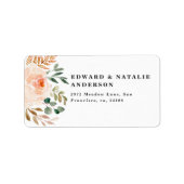 Botanische Blüte und Blattwerk Adressaufkleber (Vorne)