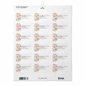 Botanische Blüte und Blattwerk Adressaufkleber (Vorne)