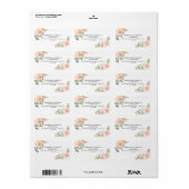 Botanische Blüte und Blattwerk Adressaufkleber (Vorne)