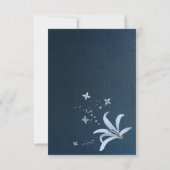 Botanische Blüten aus eleganter Marine und staubig Dankeskarte (Rückseite)