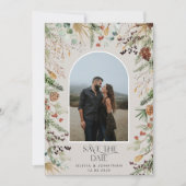 Botanische Blüten der Hochzeit 1 Foto Save The Date (Vorderseite)