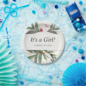 Botanische Blüten der klassischen Wasserfarbe Pappteller (Party)