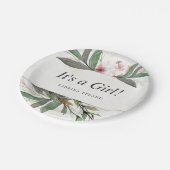 Botanische Blüten der klassischen Wasserfarbe Pappteller (Schrägansicht)