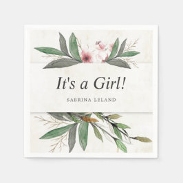 Botanische Blüten der klassischen Wasserfarbe Serviette