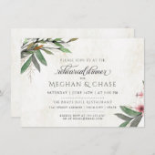 Botanische Blüten Hochzeiten Probe Abendessen Einladung (Vorne/Hinten)