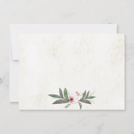 Botanische Blüten Hochzeiten Probe Abendessen Einladung (Rückseite)