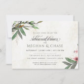 Botanische Blüten Hochzeiten Probe Abendessen Einladung (Vorderseite)