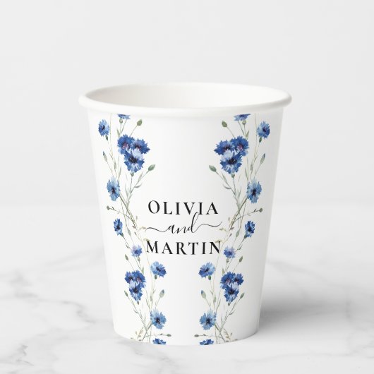 Botanische Blüten Hochzeitspapierkästen Pappbecher (Vorderseite)