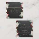 Botanische Blüten-Innenarchitekt-Visitenkarte Quadratische Visitenkarte (Vorne/Hinten)