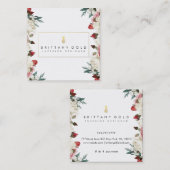 Botanische Blüten-Innenarchitekt-Visitenkarte Quadratische Visitenkarte (Vorne/Hinten)