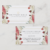 Botanische Blüten-Innenarchitekt-Visitenkarte Visitenkarte (Vorne/Hinten)