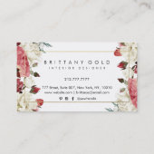 Botanische Blüten-Innenarchitekt-Visitenkarte Visitenkarte (Rückseite)