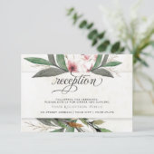 Botanische Blüten mit Wasserfarbe Hochzeitsempfang Einladung (Stehend Vorderseite)