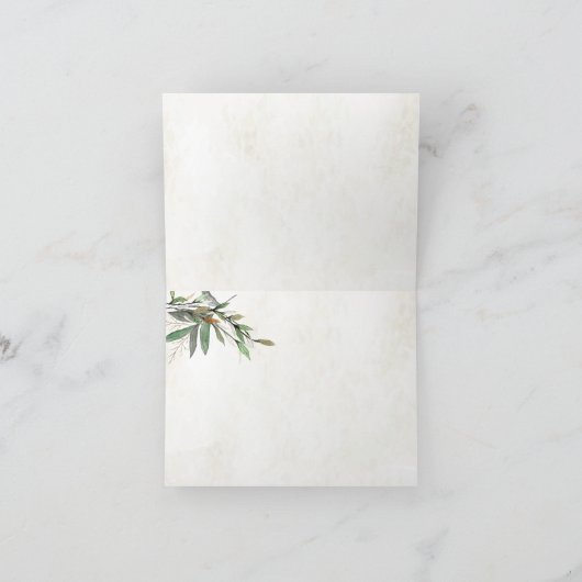 Botanische Blüten mit Wasserfarbe Vielen Dank Dankeskarte (Innenseite)