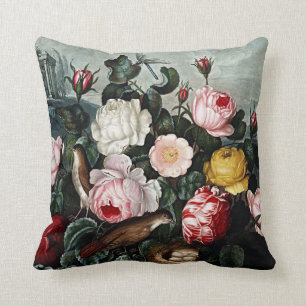 Botanische Blüten-Rosen-Kissen Kissen
