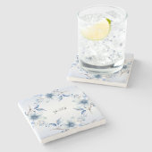 Botanische Blüten Stone Untersetzer (Seitenansicht)