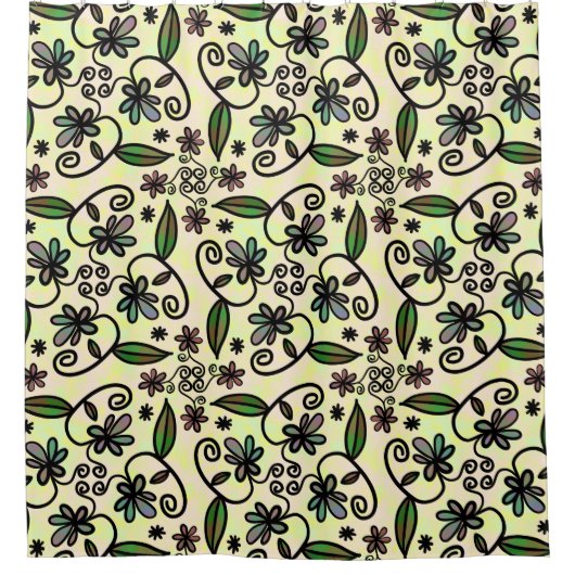 Botanische Blütenblätter Duschvorhang (Vorderseite)