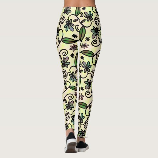 Botanische Blütenblätter Leggings (Rückseite)