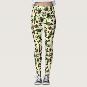 Botanische Blütenblätter Leggings (Vorderseite)