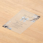 Botanische Blütenbrauen Winter Girl Babydusche Acryleinladungen (Ablage )