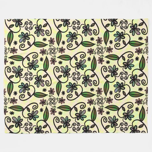 Botanische Blütendecke Fleecedecke (Vorderseite (Horizontal))