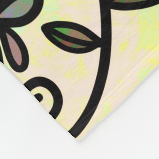 Botanische Blütendecke Fleecedecke (Ecke)