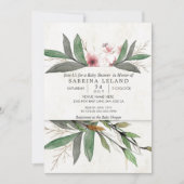 Botanische Blütendusche für klassische Wasserfarbe Einladung (Vorderseite)