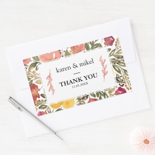 Botanische Blüteneizeit Rechteckiger Aufkleber (Umschlag)