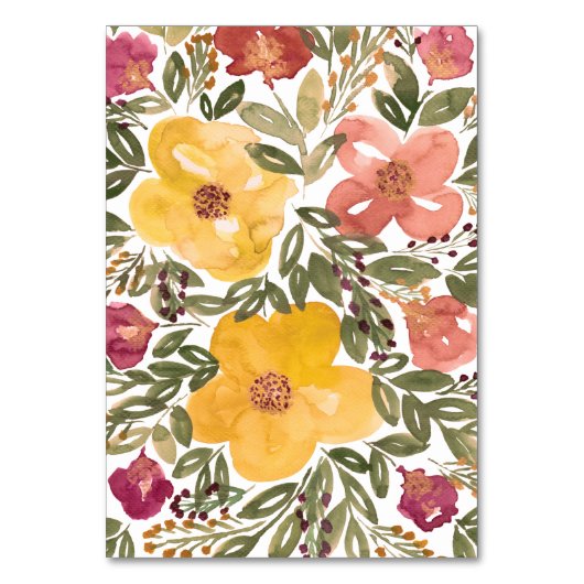 Botanische Blütenmalerei Tischnummer (Rückseite)