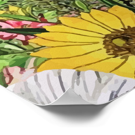 Botanische Blütennatur-Wildblume Poster (Ecke)