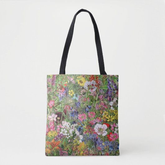 Botanische Blütennatur-Wildblume Tasche (Vorderseite)