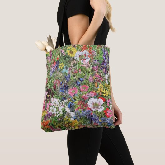 Botanische Blütennatur-Wildblume Tasche (Von Nahem)