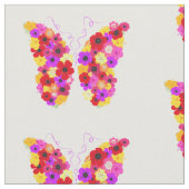 Botanische Blütenschmetterlingsfarbe Stoff (Nahaufnahme)