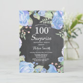 Botanische Blütenüberraschung am 100. Geburtstag Einladung (Stehend Vorderseite)