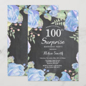 Botanische Blütenüberraschung am 100. Geburtstag Einladung (Vorne/Hinten)