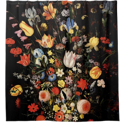 Botanische Blütenwelt Duschvorhang (Vorderseite)