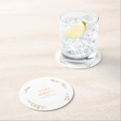 Botanische Boho-Blume Skriptbabydusche Runder Pappuntersetzer (Vor Ort)