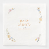 Botanische Boho-Blume Skriptbabydusche Serviette (Vorderseite)