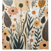 Botanische Boho Blumen Pflanzen Design 389 Duschvorhang (Vorderseite)