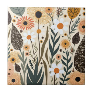 Botanische Boho Blumen Pflanzen Design 389 Fliese