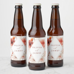 Botanische Boho-Blumenzange Bierflaschenetikett