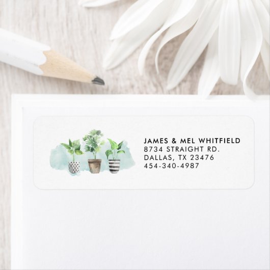 Botanische Boho-Chic-Pflanze Rücksendeadresse (Insitu)