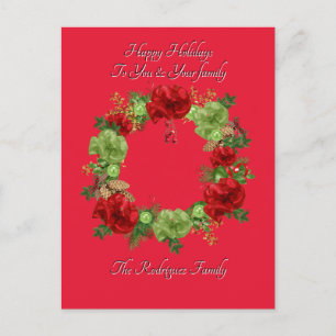 BOTANISCHE BOHO-CHRISTMAS-KARTE ANKÜNDIGUNGSPOSTKARTE