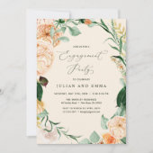 Botanische Boho-Floral-Neutrale-Engagement-Partei Einladung (Vorderseite)