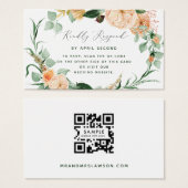 Botanische Boho Greenerity Wedding QR Code RSVP Ka (Vorne & Hinten)