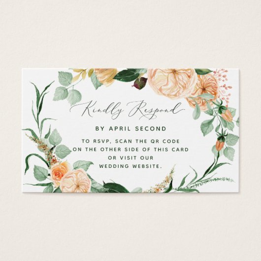 Botanische Boho Greenerity Wedding QR Code RSVP Ka (Vorderseite)