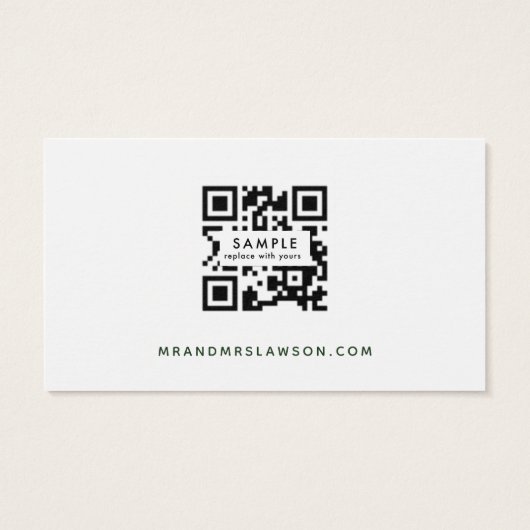 Botanische Boho Greenerity Wedding QR Code RSVP Ka (Rückseite)