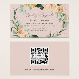 Botanische Boho Greenerity Wedding QR Code RSVP Ka